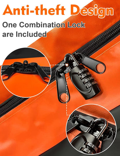 FIVKLEMNZ Car Rooftop Cargo Carrier Roof Bag Waterproof for All Top of Vehicle with/Without Rack Includes Topper Anti-Slip Mat + Reinforced Straps + 6 Door Hooks + Luggage Lock
