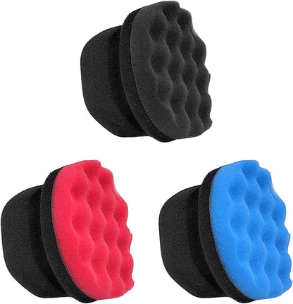 KVAEY 2 PCS Tire Dressing Applicator Pads, Reusable Hex Grip Tire Shine Applicator Polishing Sponge Pads, Wheel Tire Shine Detailing Foam for Most Vehicles, Car Accessories (Black, 3.15")