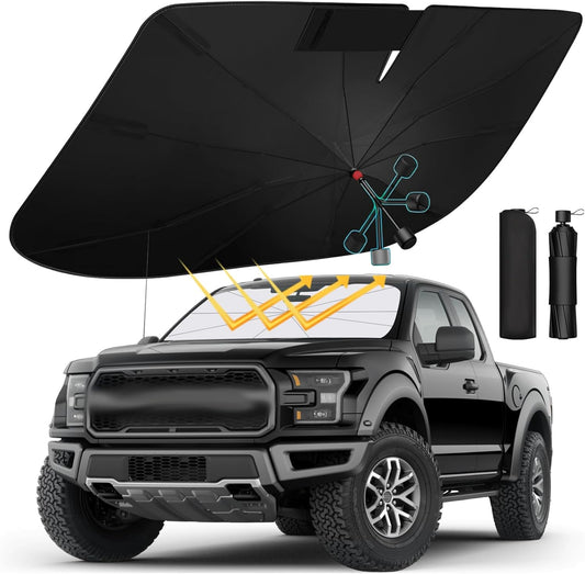 SEPORUD Windshield Sun Shade New American Eagle Flag USA Patriotic Design - Folding Car Front Window Sunshade for Cars SUV Trucks, Max UV Blocking and Keep The Vehicle Cool(64"x33.5")