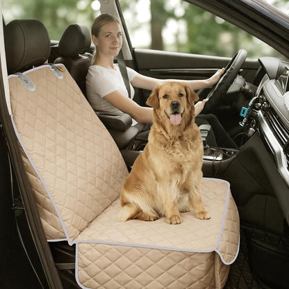 Bark Lover Deluxe Dog Seat Cover for Front Seat-More Durable Waterproof Front Seat Protector, High Heat Resistant and Nonslip Front Seat Cover for Dogs Kids, Universal Size (Black,1 Pack)