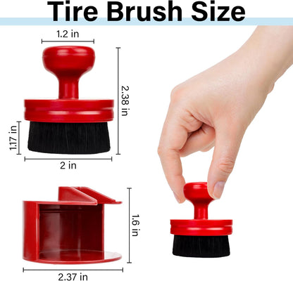 Tire Shine Applicator Brush, Tire Shine Brushes, Tire Dressing Brush Applicator with Seal Cover, Tire Brush for Car Detailing, Tire Gel Applicator, High Density Detail Factory Tire Brush (Black)