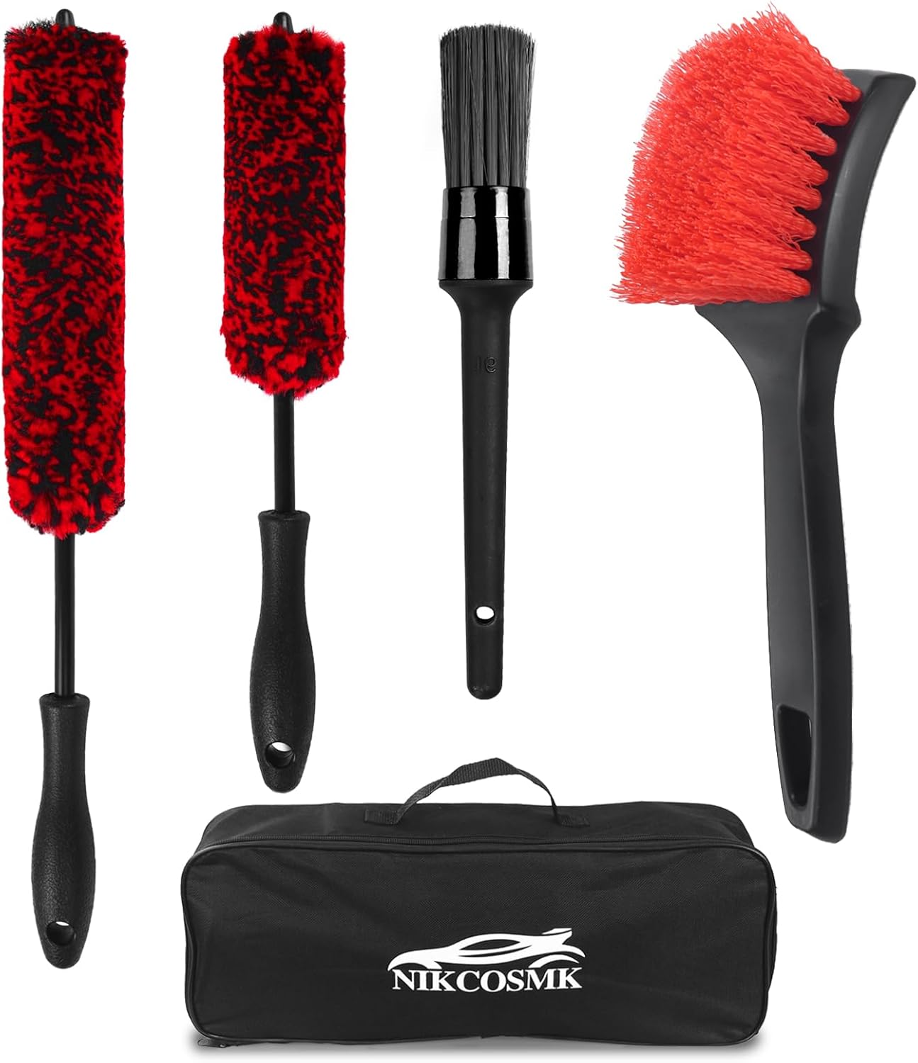 Wheel Brush, Wheel & Rim Cleaner Brush, Tire Brush, Wheel Cleaning Brush, Bendable & Durable Car Wheel Brush Set, Car Detailing Brushes, Wheel Brushes for Cleaning Wheels
