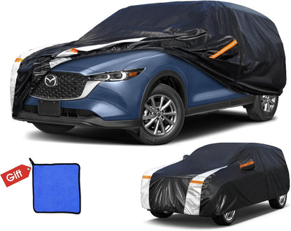 Large SUV Car Cover for Chevy Suburban 100% Waterproof All Weather, Heavy Duty Outdoor Full Exterior Covers Rain Sun Wind UV Protection. - Colors D