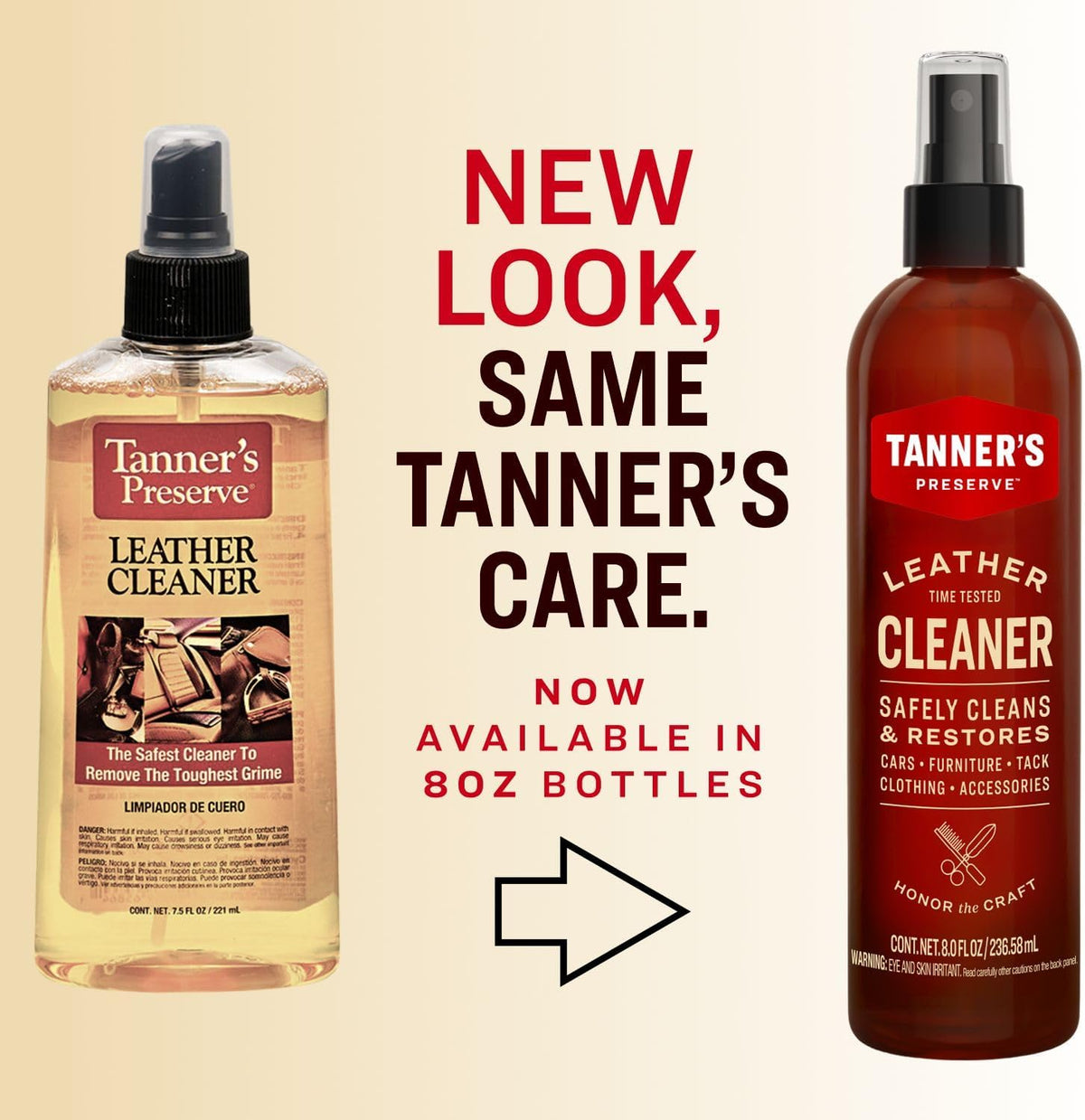 Tanner's Preserve Leather Cleaner, Cleans & Restores Finished Leather, Use for Cars & Interiors, Couches & Furniture, Saddles & More, 8 Fl Oz