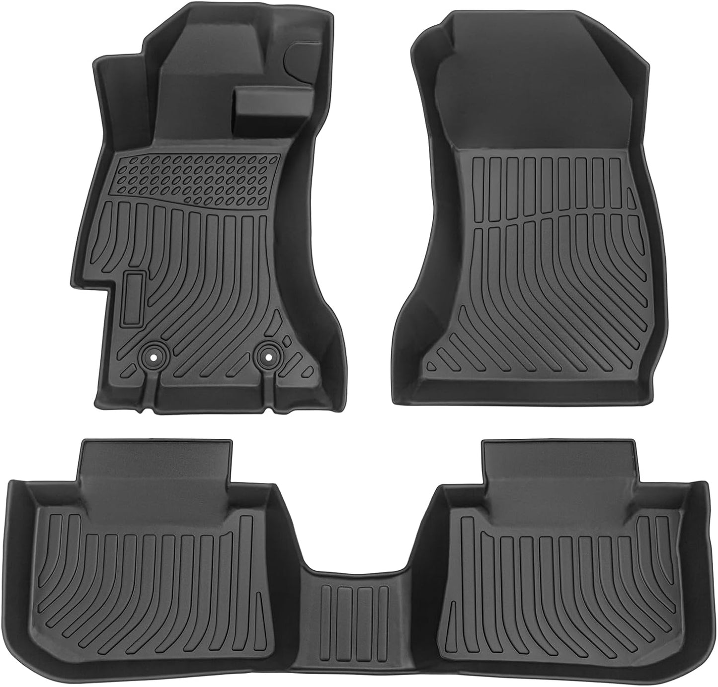 All Weather Floor Mats for 2016-2019 Chevy Cruze (No Fit 2016 Cruze Limited), Chevy Cruze Floor Mats, 1st and 2nd Maximum Coverage, 3D Waterproof TPE Rubber Protector Car Mats Full Set Liners