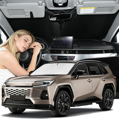 for Toyota Tacoma 2016-2023 2024 2025 2026 Sun Shade Sunshade Windshield Cover - 4 Layers Front Window Shade Custom Fit Tacoma 2Dr 4Dr Pickup Sun Visor 240T Shade Blocks UV Rays Car Accessories - Colors C