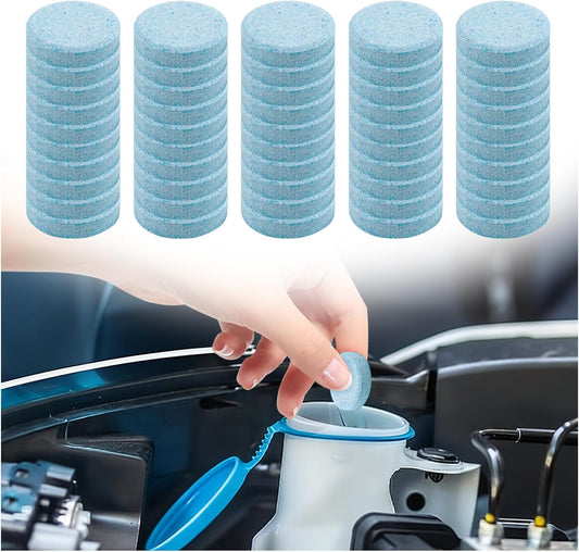 50PCS Car Windshield Washer Tablets,Fast-Dissolving Windshield Washer Fluid Tablets Concentrate Effervescent for Automotive Glass,Window,Portable Windshields Wiper Fluid Tablet