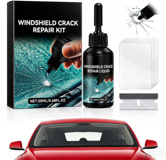 Windshield Chip Repair Kit, Car Windshield Crack Repair Kit, Glass Repair Liquid for Cracks, Rock Chip Repair Kit for Fix Windows, Mirrors, Glasses, All Crack Types Y/MA