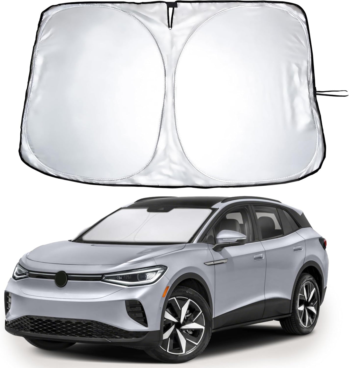 EcoNour Car Windshield Sun Shade | 2025 Upgraded Innovative No-Light-Pass Technology for Maximum Coverage | Foldable Sun Shade Keeps Your Vehicle Cool | Must-Have Car Accessories | Small (59" x 29") - Colors H