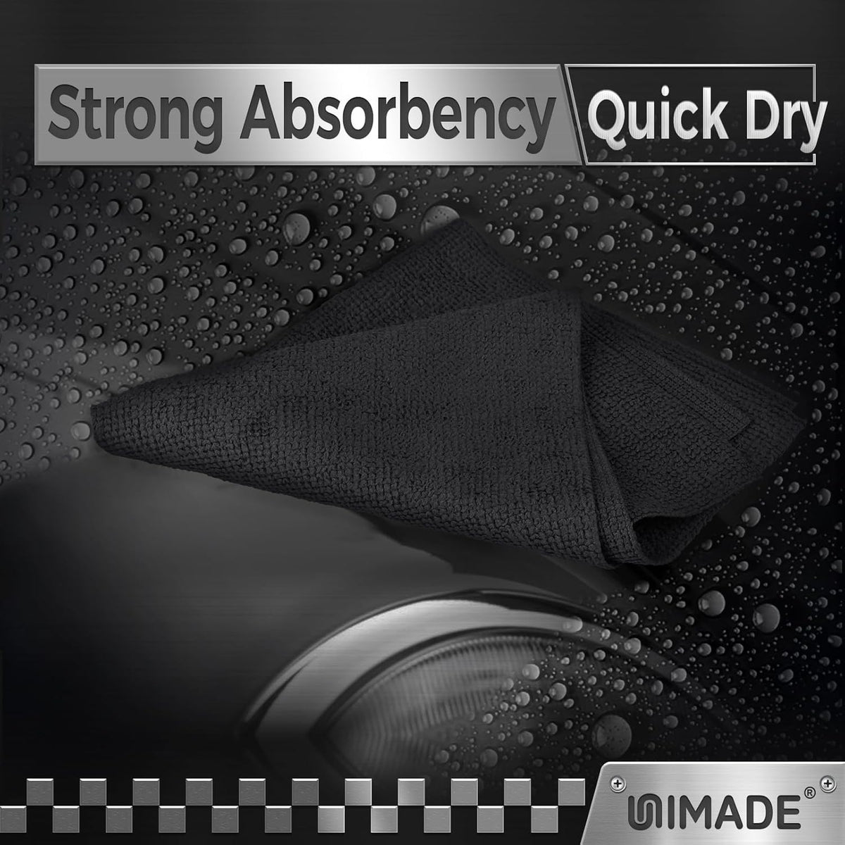 UNIMADE Microfiber Cleaning Cloth, 100 Pack Microfiber Towels for Cars Commercial Grade Work Rags Bulk Detailing Cloth for Automotive Bar Mechanic Restaurant Garage Housekeeping, 11.5"x 11.5", Grey
