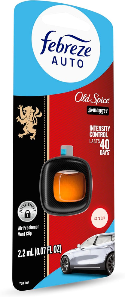 Febreze AUTO Air Freshener, Odor-Fighting Automotive Vent Clip, Midnight Storm Scent, 8 Count