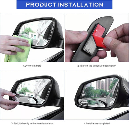 2 PCS Blind Spot Mirror, Adjustable Wide Angle Convex Side Rearview Mirrors, Long Framed Rectangular HD Glass Rear View Mirror for Sedans SUVs Trucks, Car Accessories (Framed Medium)