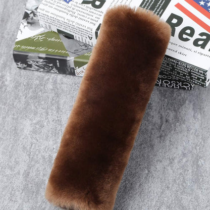 OGLAND Authentic Sheepskin Car Seat Belt Pad,2 Pack Soft Seat Belt Cover for Shoulder Pad Neck Cushion Protector Car Accessories by Genuine Natural Merino Wool (Misty Gray) - Colors B