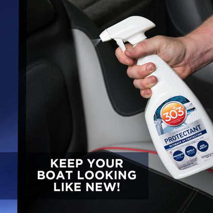 303 Products Marine Aerospace Protectant Spray, UV Protection for Boat Vinyl & Surfaces – Repels Dust, Dirt & Staining, Matte Finish, Restores Like-New Appearance, 32 oz