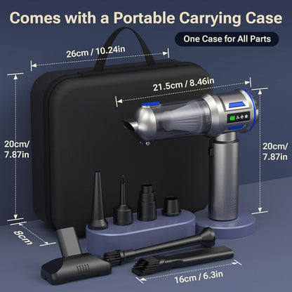 Yomile Mini Vacuum Cleaner, 2 in 1 27000PA Brushless Car Vacuum Air Duster 9000mAh Battery Air Blower Wireless Handheld Vacuum for Car,Office and Home