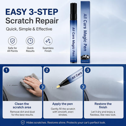 All Cars Magic Pen for Car Scratches Remover, Quick Paint Scratch Repair Magic Car Scratch Removal Pen Flawless for All Vehicles, Easy Use Weatherproof Fits All Cars Colors