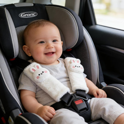 Baby Car Seat Neck Cover, Car Seat Strap Cover, Seat Belt Cushions Pads, Shoulder Strap Protectors, Reversible Pram Harness Covers in Minky Dinosaur, Baby Neck Pad Protector