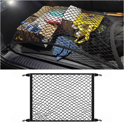 Cargo Net for SUV,Upgraded Highly Elastic Truck Cargo Net with Trunk Net Hooks - Stretch to 62.99"X47.24",Premium Truck Bed Netting for Cargo for Car Organizer and Storage (31.1x22.8)
