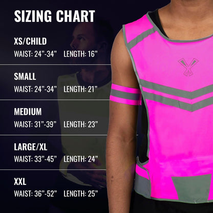 Reflective Running Vest with Pocket & 2 Bands, High-Visibility