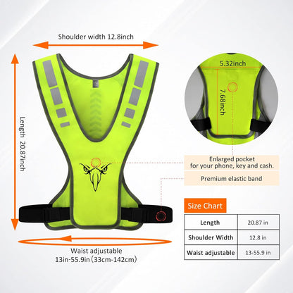 TCCFCCT Reflective Running Vest, High Visibility Running Gear with Large Pocket