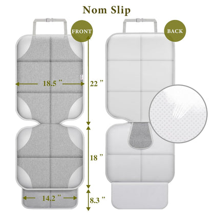 Meolsaek Car Seat Protector for Child Car Seat, Durable 600D Fabric Waterproof Car Seat Cover with Thick Pad Non-Slip Backing，No Imprints (Black 2pcs)