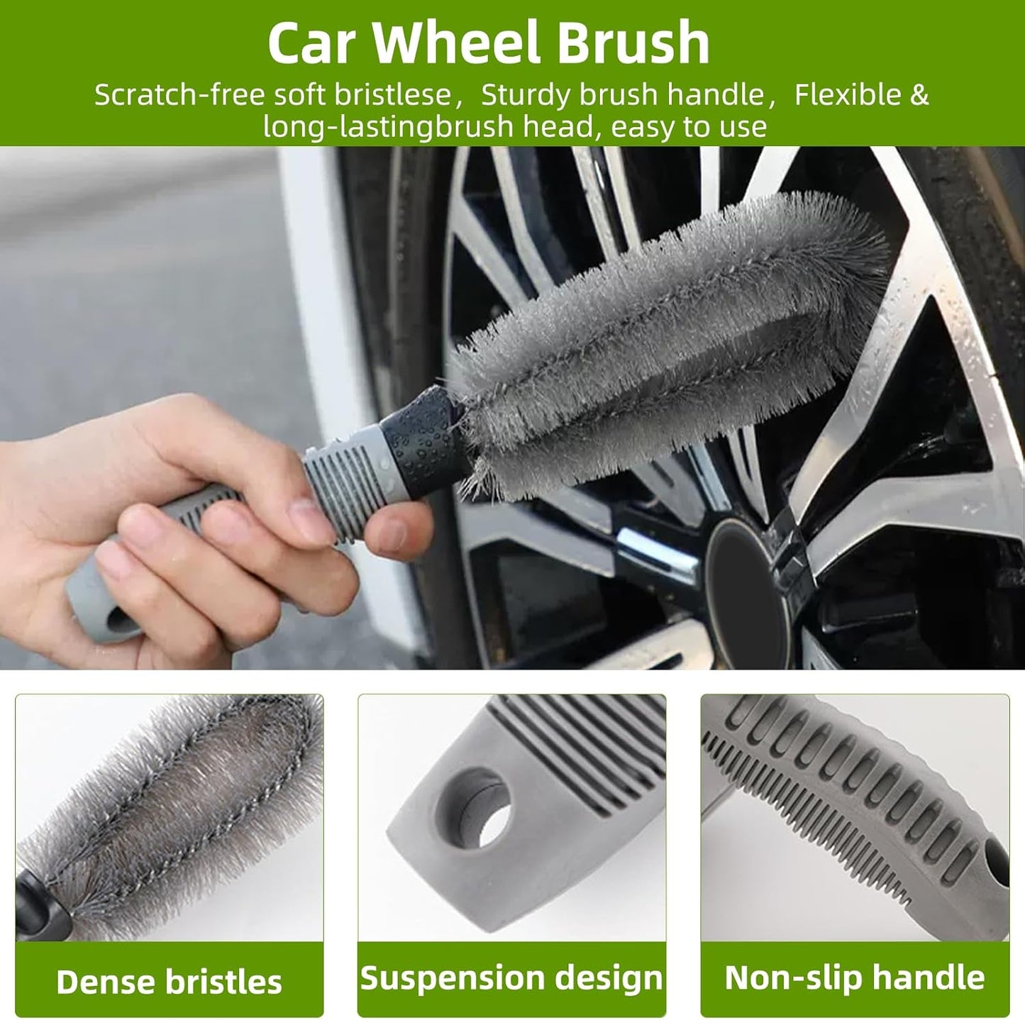 62" Car Wash Brush with Long Handle Chenille Microfiber Car Wash Mop Mitt, Wheel Brush, Windshield Window Squeegee, Car Duster Microfiber Towel, Gloves, for Cleaning Cars, RV, Truck, Boat