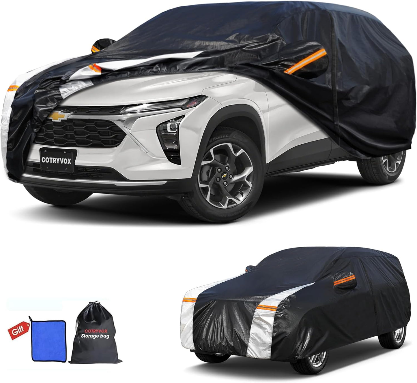 Large SUV Car Cover for Chevy Suburban 100% Waterproof All Weather, Heavy Duty Outdoor Full Exterior Covers Rain Sun Wind UV Protection. - Colors C