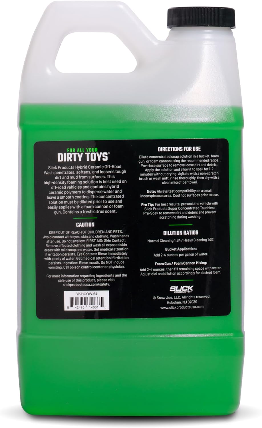 Slick Products Total Off-Road Wash Super Concentrate – Thick Foaming Car Wash Soap with Hybrid-Ceramic Formula for Dirt Bikes ATV UTV Trucks Jeeps and More – Foam Cannon Ready – 128 oz