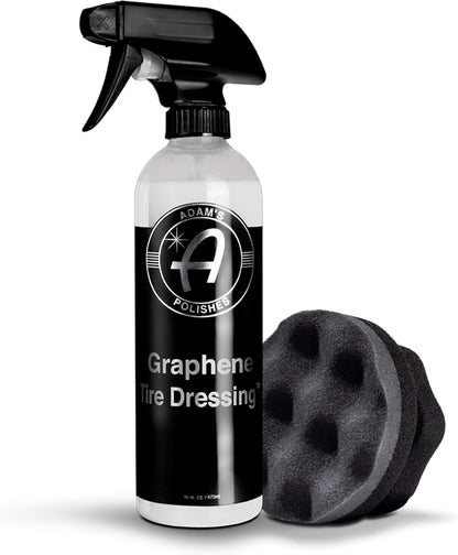 Adam's Polishes Graphene Tire Dressing - Deep Black Finish W/Graphene Non Greasy Car Detailing | Use W/Tire Applicator After Tire Cleaner & Wheel Cleaner | Ceramic Coating Like Tire Protection (16oz)