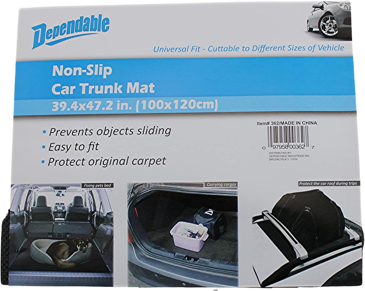 Dependable Industries Premium Non-Slip Car Trunk Mat Cargo Liner Universal Cut-to-Fit Protects Against Dirt Size 39" x 47"