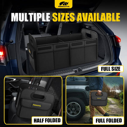 MIKKUPPA Car Trunk Organizer - 70L Collapsible Trunk Organizer for Groceries, Car Storage Organizers for SUV Auto Truck Van with Non Slip Bottom (Black)