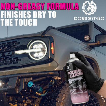 DONKEYPRO Car Interior Cleaner, Polishing Cleaner Detailer Spray for Vehicle Detailing, 450ml Aerosol 15 fl oz with Iron Can (2-Pack)
