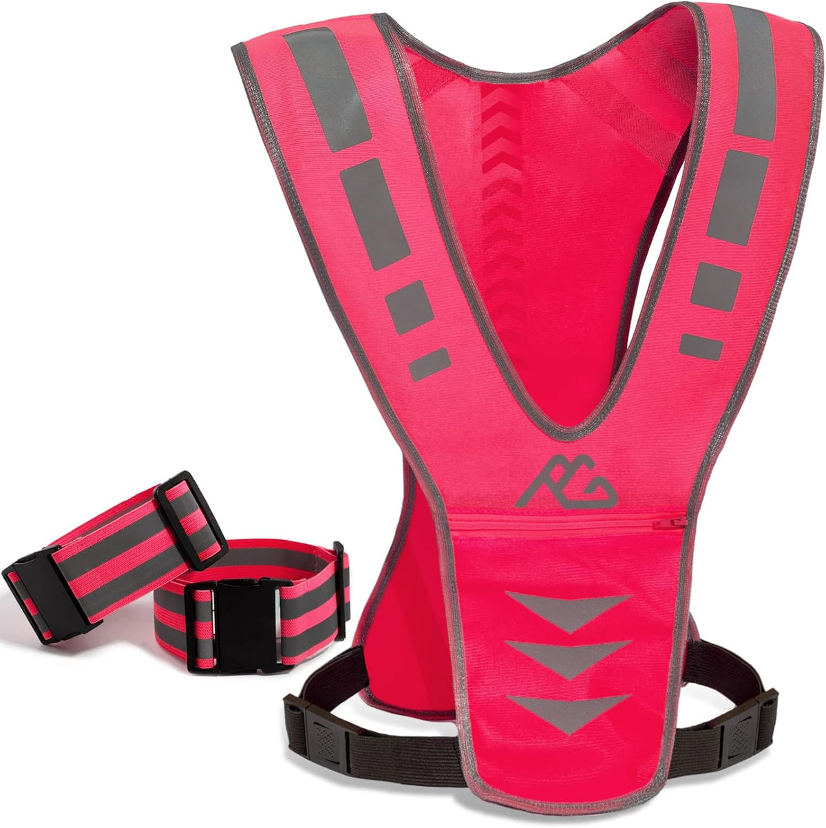 GoxRunx Reflective Running Vest Gear with Reflective Bands for Women Men Safety Reflective Vest for Walking Running Cycling at Night