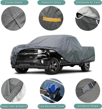 GUNHYI 16 Layers Car Cover Waterproof All Weather, Heavy Duty Outdoor Car Cover Universal Fit Sedan Toyota Camry, Tesla Model 3, Honda Accord, Nissan Altima, Kia K5/Stinger, Hyundai Sonata etc.