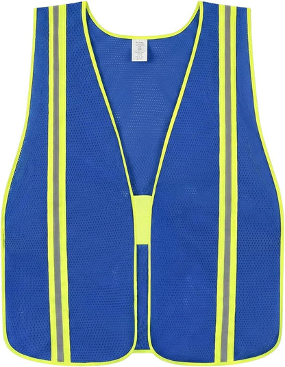 High Visibility Reflective Safety Vest for Men Women Class 2 Hi Vis Mesh Fabric Safety Work Jacket with Elastic Band