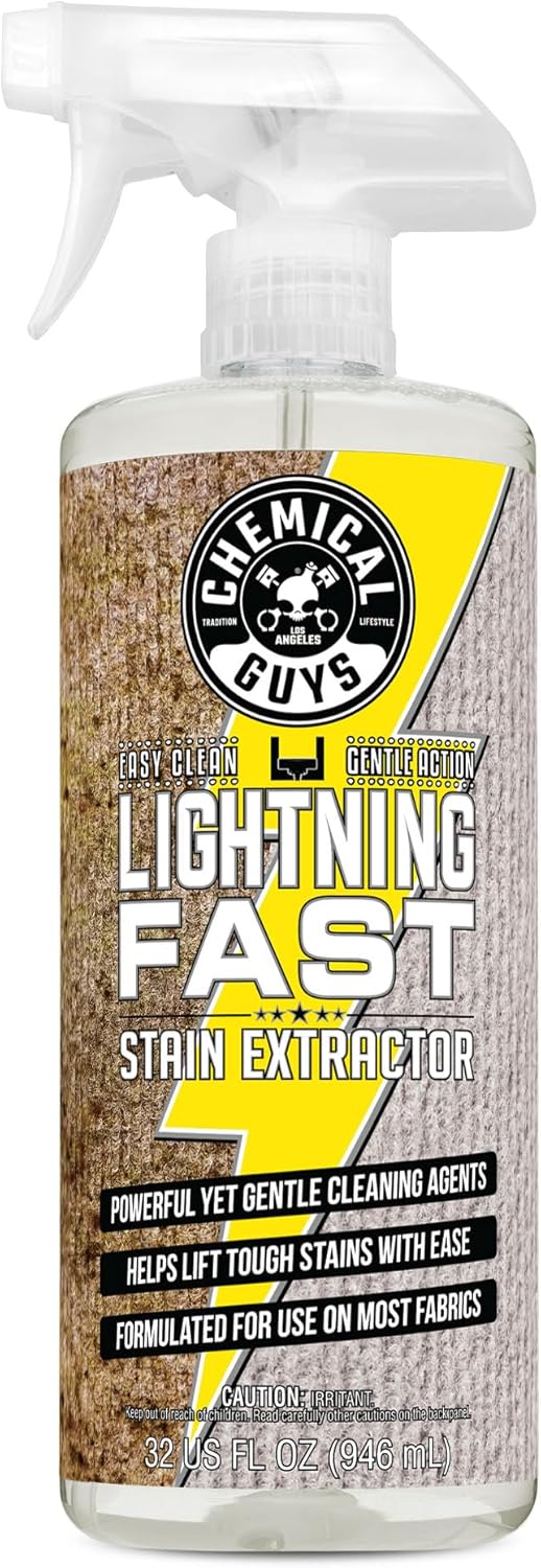 Chemical Guys Lightning Fast Carpet and Upholstery Stain Extractor - Chemical Guys Carpet Cleaner, Great for Fabric, Upholstery, Cars, Home, Office, Furniture, and More, Fresh Scent - 16 oz