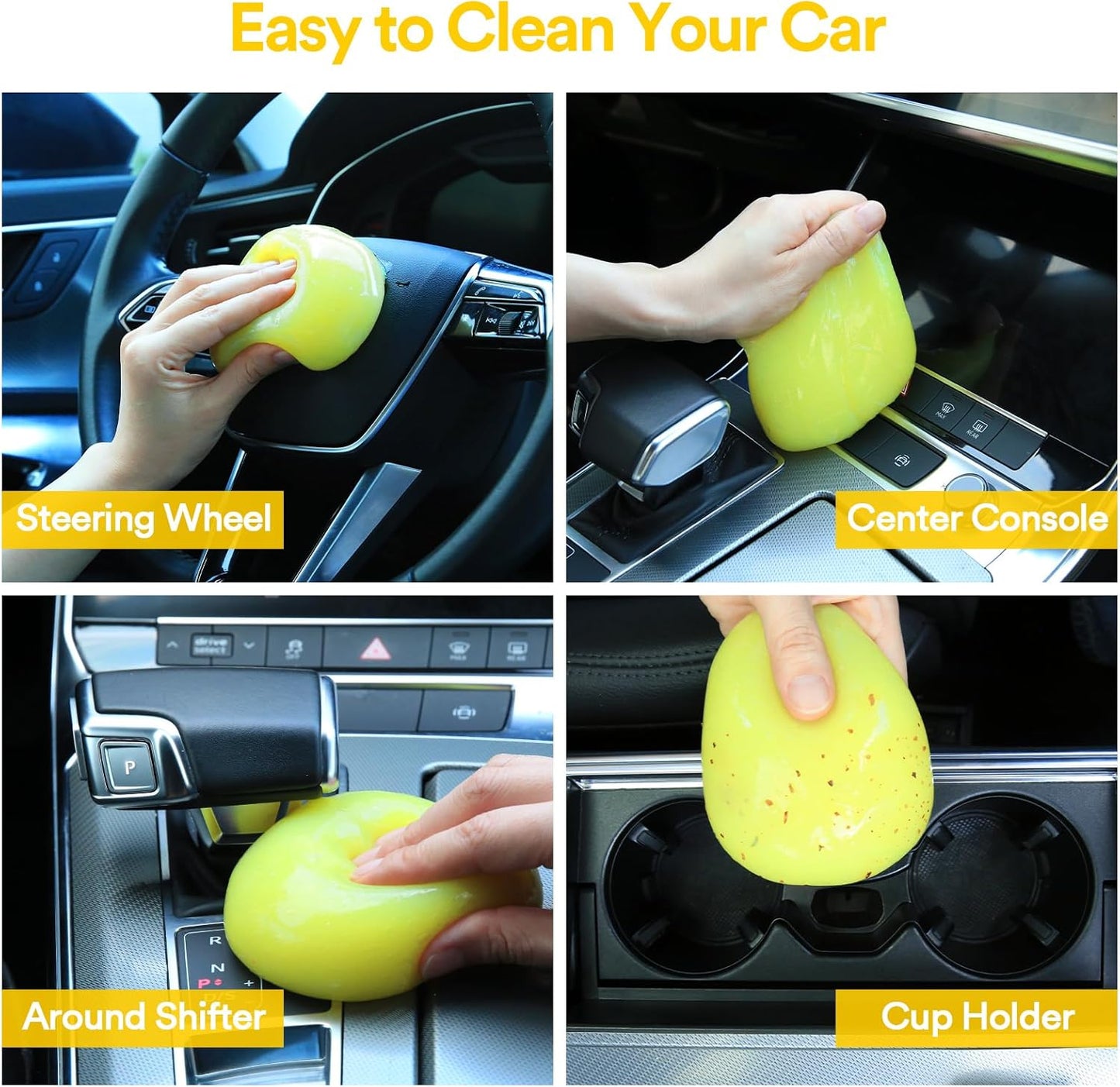 PULIDIKI Car Cleaning Gel Cleaning Putty Car Interior Cleaner Car Detailing Kit Car Cleaning Slime Car Cleaning Supplies Car Accessories Gifts for Men Women Purple