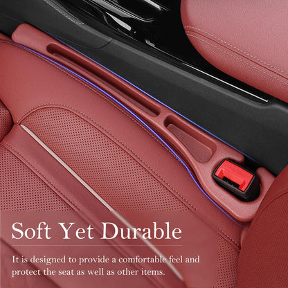 Car Seat Gap Filler 2-Pack, Universal Car Seat Gap Filler Organizer, Seat Gap Plug – Fills Gap Between Seat & Console, Drop-Proof Guard for Phones, Keys & Cards, Fits Cars, SUVs, Trucks, Black