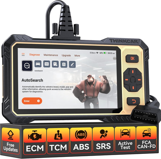 THINKCAR THINKSCAN 662 OBD2 Scanner,Car Diagnostic Tool with Bidirectional Active Test,Car Scanner Engine ABS SRS Transmission,Scanner for Car with 12 Reset,CAN FD & FCA SGW,Lifetime Free Update
