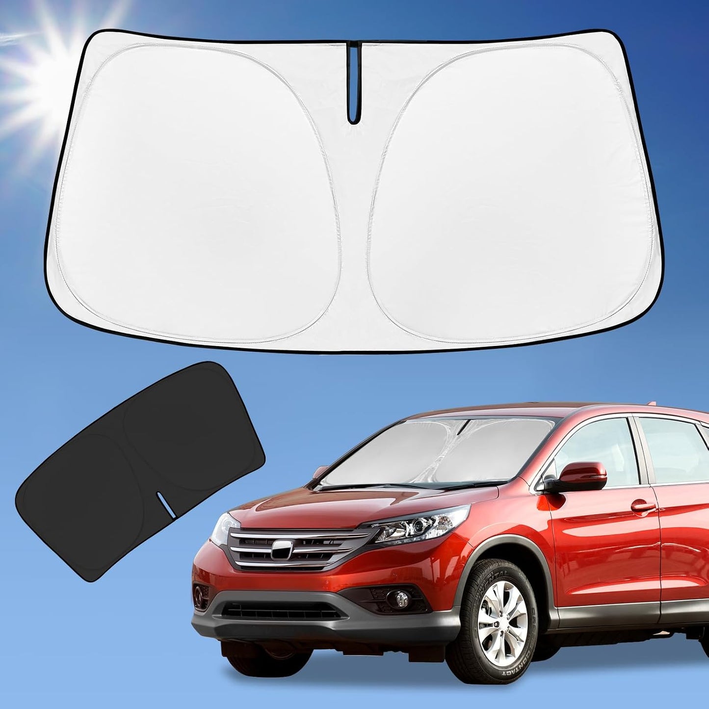 for Toyota Tacoma 2016-2023 2024 2025 2026 Sun Shade Sunshade Windshield Cover - 4 Layers Front Window Shade Custom Fit Tacoma 2Dr 4Dr Pickup Sun Visor 240T Shade Blocks UV Rays Car Accessories - Colors E