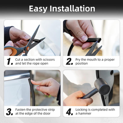 SINGARO 33Ft (10M) Car Door Edge Guard, No Glue Car Door Entry Guard Protective Strip, Rubber Edge Trim Car Door Protector, Applicable to Car, Truck, SUV and ATV, Car Exterior Accessories（Black）