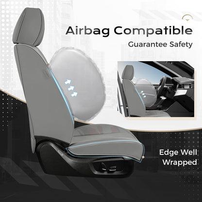 Coverado Seat Covers Full Set, Black Seat Covers for Cars 5 Seats, Car Seat Protector, Waterproof Nappa Leather Car Seat Cushion, Front and Rear Car Seat Cover Fit for Most Sedans SUV Pick-up Truck - Colors B