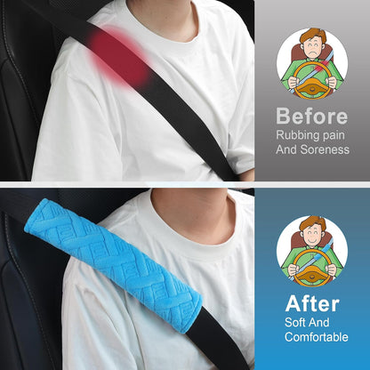 JUSTTOP 2-Pack Universal Car Seat Belt Pads Cover for A More Comfortable Driving, Seat Belt Shoulder Strap Covers Harness Pad for Car Interior Accessories(Black)