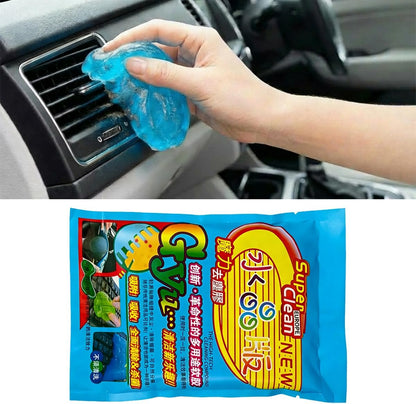 Craedli 2PCS Car Cleaning Gel Auto Detailing Putty, Universal Car Interior Cleaner Slime, Reusable Dust Remover Cleaning Supplies Kit Tools for Air Vents Keyboards, Car Accessories Presents (Blue)