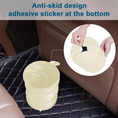 Car Trash Can, 2 Packs Mini Collapsible Pop-up Car Garbage Can, Waterproof Hanging Car Trash Bag with Velcro, Car Trash Bin, Black