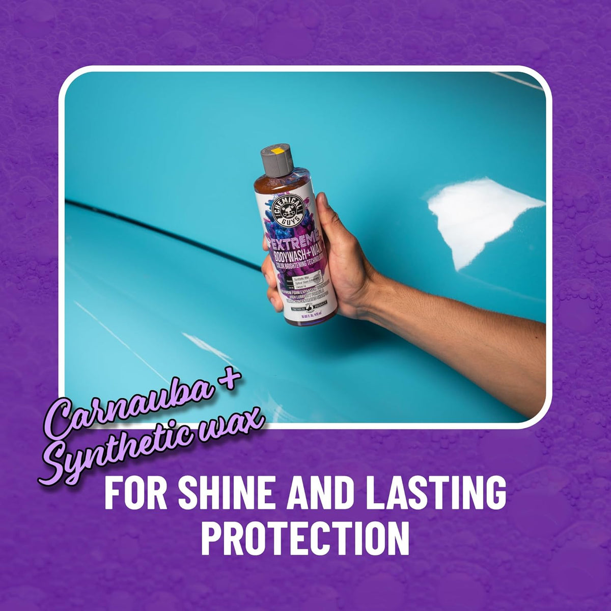 Chemical Guys Extreme Bodywash & Wax Foaming Car Wash Soap - Soap for Foam Cannons, Foam Guns, or Bucket Washes for Cars, Trucks, Motorcycles, RVs, and More, Grape Scent - 128 oz (1 Gallon)