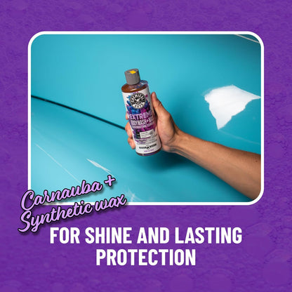 Chemical Guys Extreme Bodywash & Wax Foaming Car Wash Soap - Soap for Foam Cannons, Foam Guns, or Bucket Washes for Cars, Trucks, Motorcycles, RVs, and More, Grape Scent - 128 oz (1 Gallon)