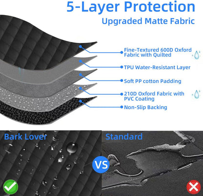 Bark Lover Deluxe Dog Seat Cover for Front Seat-More Durable Waterproof Front Seat Protector, High Heat Resistant and Nonslip Front Seat Cover for Dogs Kids, Universal Size (Black,1 Pack)