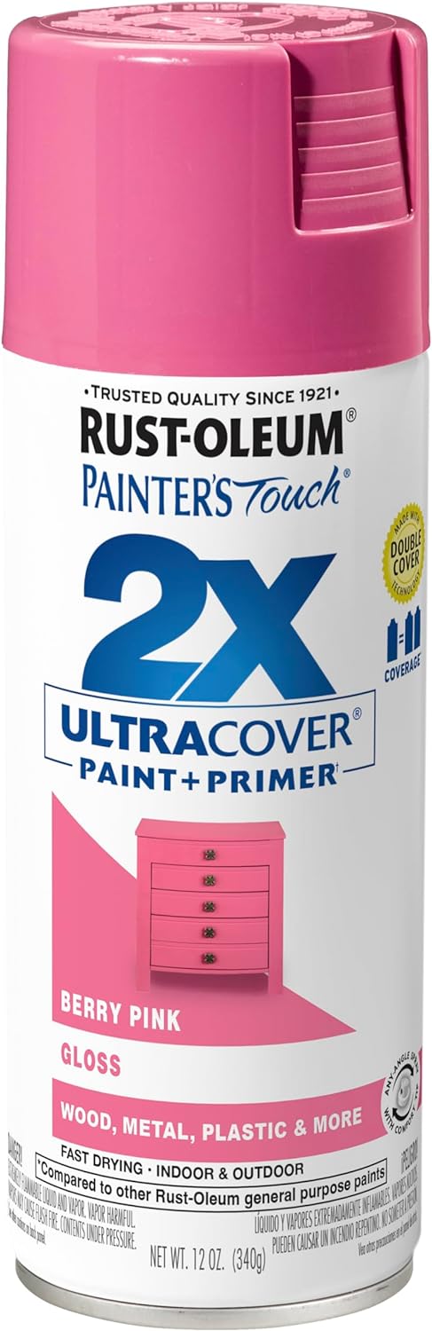 Rust-Oleum 334029 Painter's Touch 2X Ultra Cover Spray Paint, 12 oz, Gloss Clear - Colors B