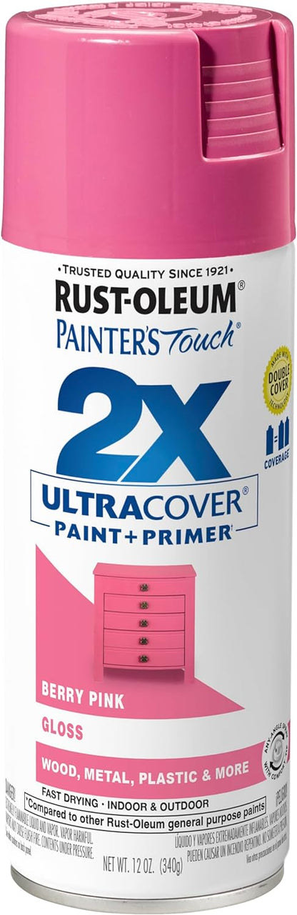 Rust-Oleum 334029 Painter's Touch 2X Ultra Cover Spray Paint, 12 oz, Gloss Clear - Colors B